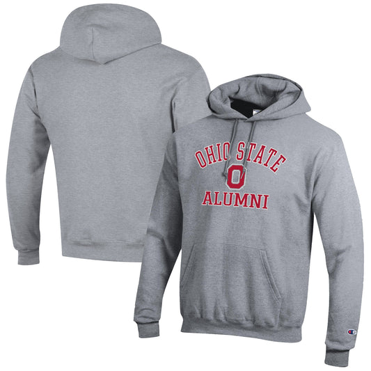 Men's Champion  Gray Ohio State Buckeyes Alumni Logo Pullover Hoodie