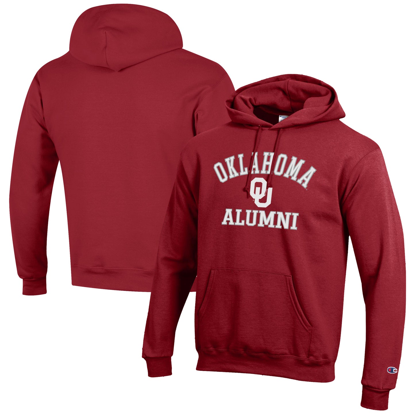 Men's Champion  Crimson Oklahoma Sooners Alumni Logo Pullover Hoodie