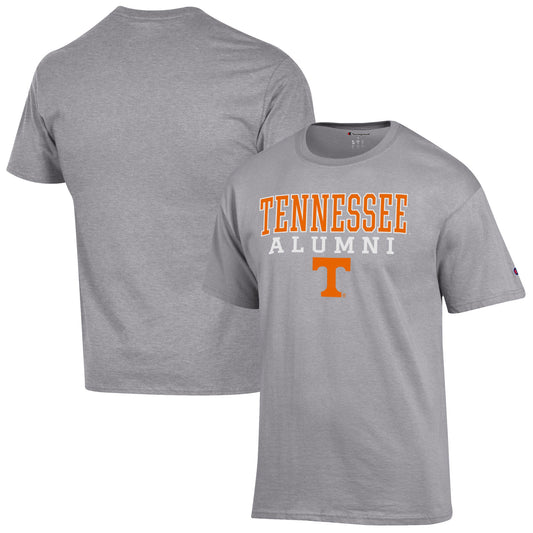 Men's Champion  Heather Gray Tennessee Volunteers Alumni Logo Stack T-Shirt