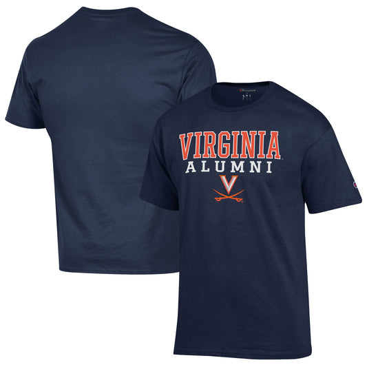 Men's Champion  Navy Virginia Cavaliers Alumni Logo Stack T-Shirt