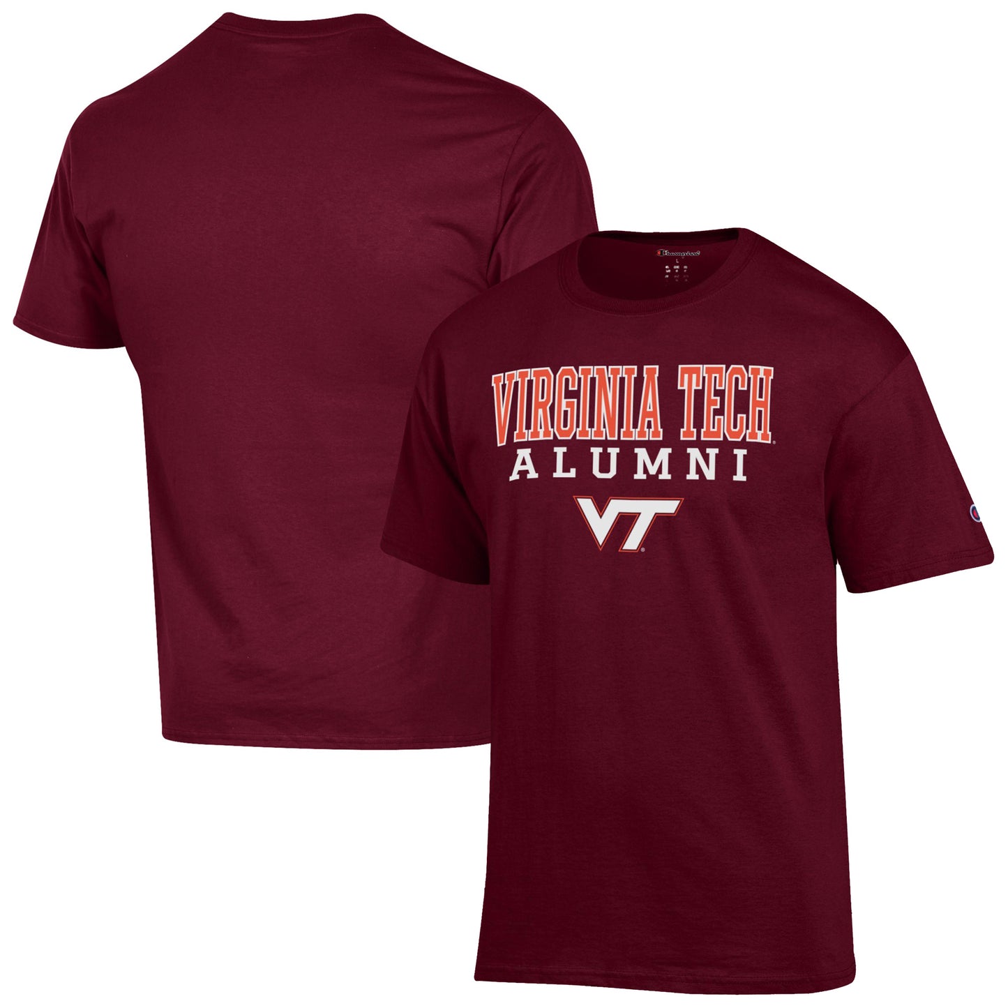 Men's Champion  Maroon Virginia Tech Hokies Alumni Logo Stack T-Shirt