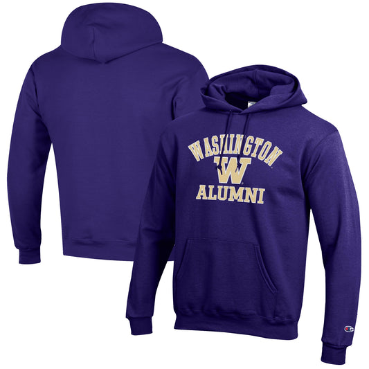 Men's Champion  Purple Washington Huskies Alumni Logo Pullover Hoodie