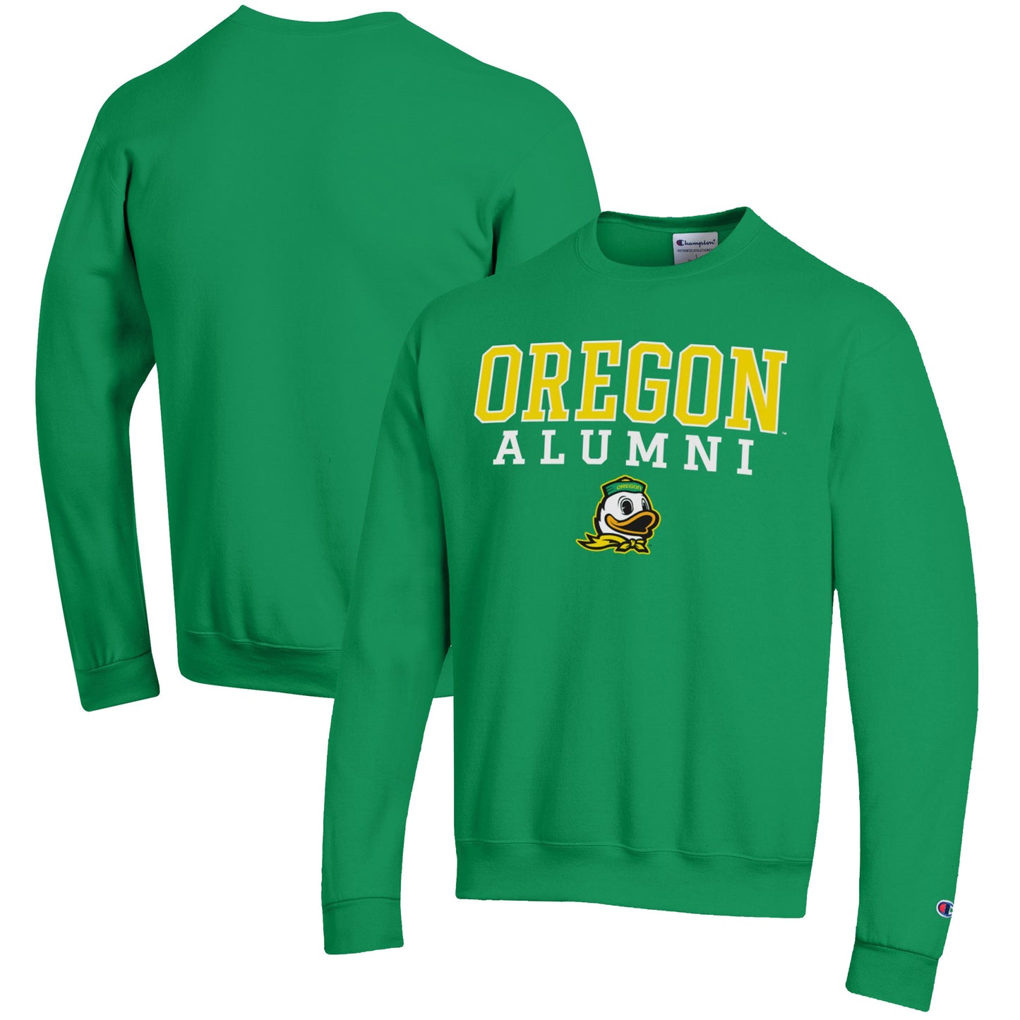 Men's Champion  Green Oregon Ducks Alumni Logo Pullover Sweatshirt