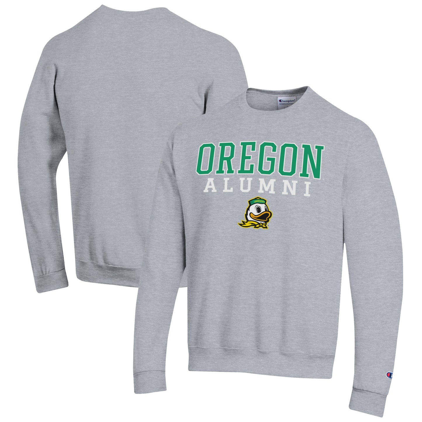 Men's Champion  Gray Oregon Ducks Alumni Logo Pullover Sweatshirt