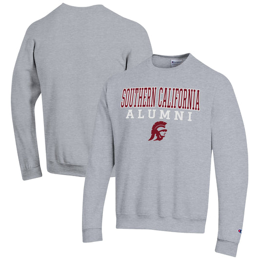 Men's Champion  Gray USC Trojans Alumni Logo Pullover Sweatshirt