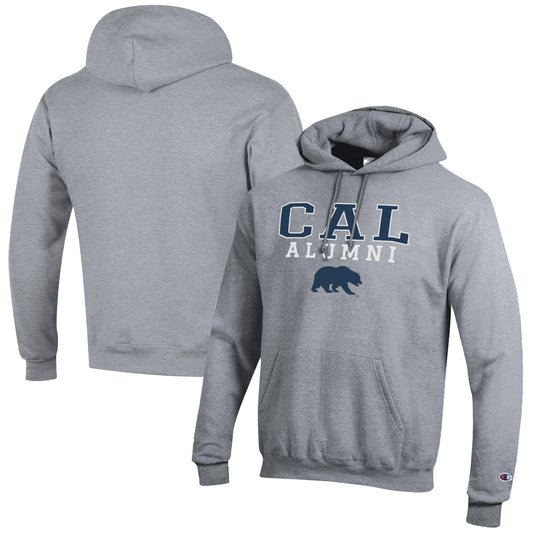 Men's Champion  Gray Cal Bears Alumni Logo Stack Pullover Hoodie