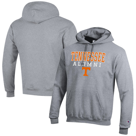 Men's Champion  Gray Tennessee Volunteers Alumni Logo Stack Pullover Hoodie