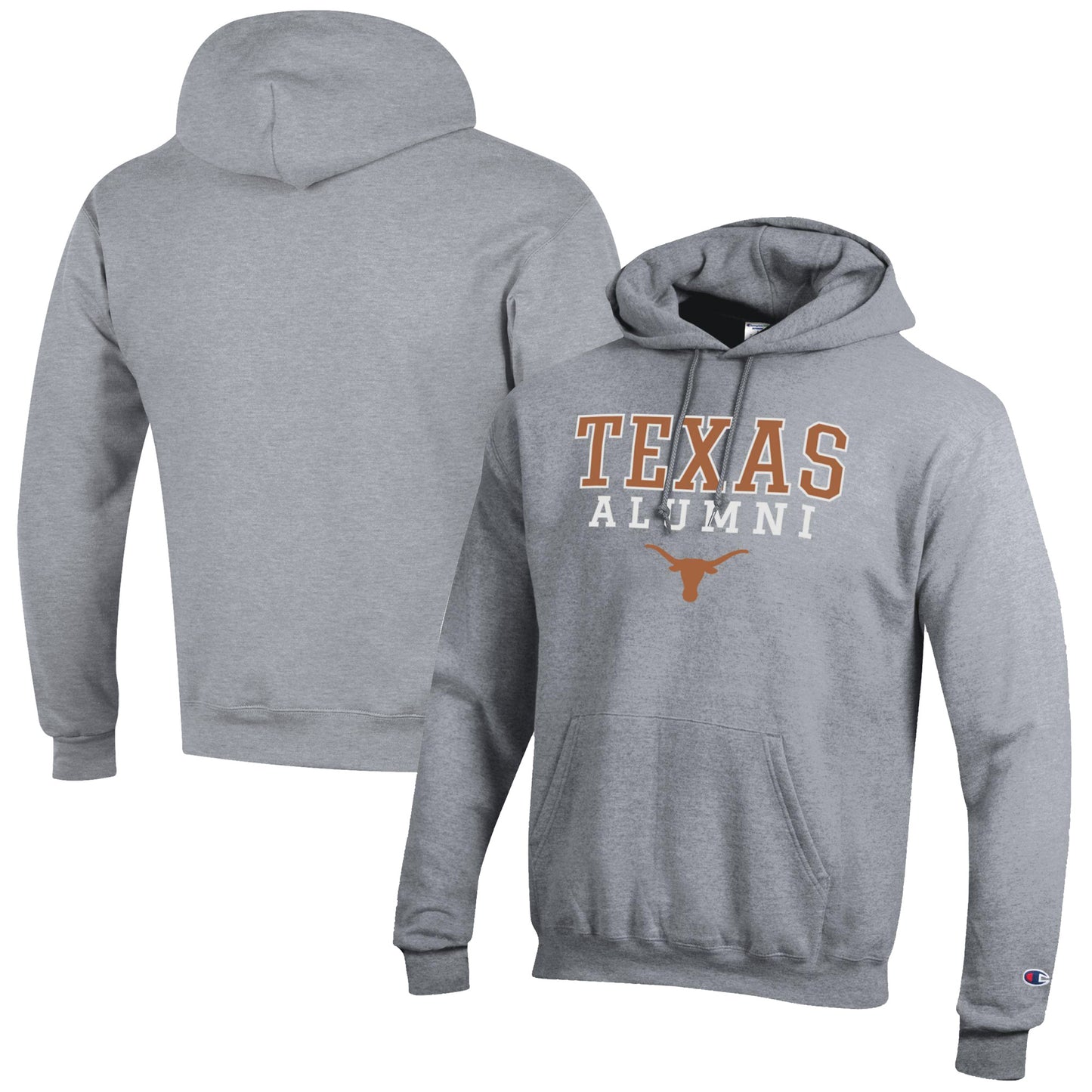 Men's Champion  Gray Texas Longhorns Alumni Logo Stack Pullover Hoodie