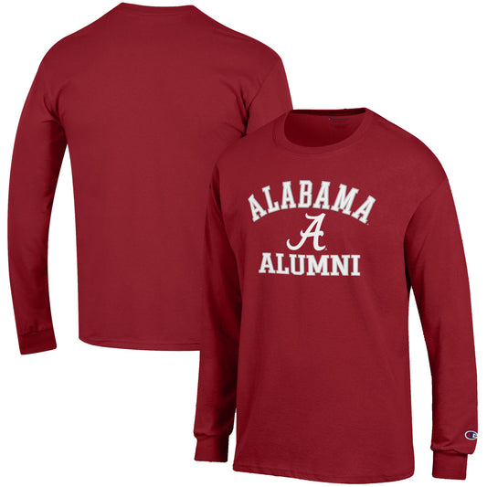 Men's Champion  Crimson Alabama Crimson Tide Alumni Logo Long Sleeve T-Shirt