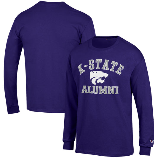 Men's Champion  Purple Kansas State Wildcats Alumni Logo Long Sleeve T-Shirt