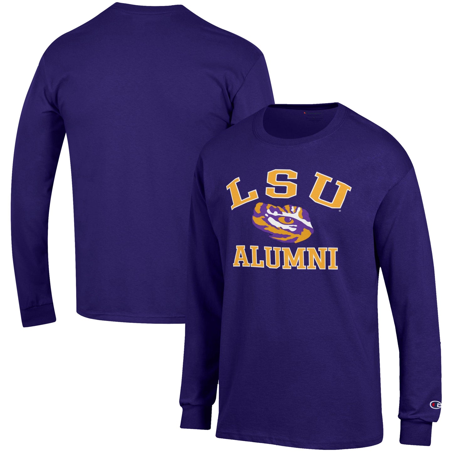 Men's Champion  Purple LSU Tigers Alumni Logo Long Sleeve T-Shirt