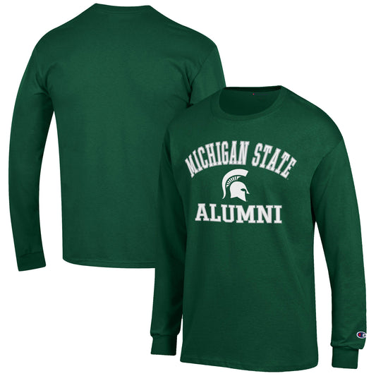 Men's Champion  Green Michigan State Spartans Alumni Logo Long Sleeve T-Shirt