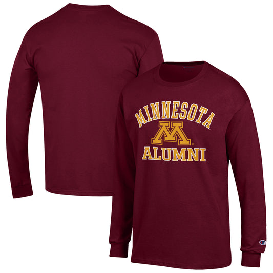 Men's Champion  Maroon Minnesota Golden Gophers Alumni Logo Long Sleeve T-Shirt