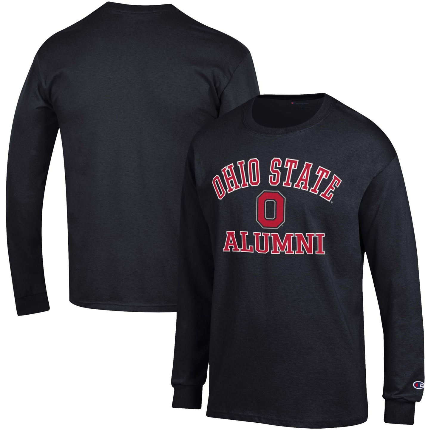 Men's Champion  Black Ohio State Buckeyes Alumni Logo Long Sleeve T-Shirt