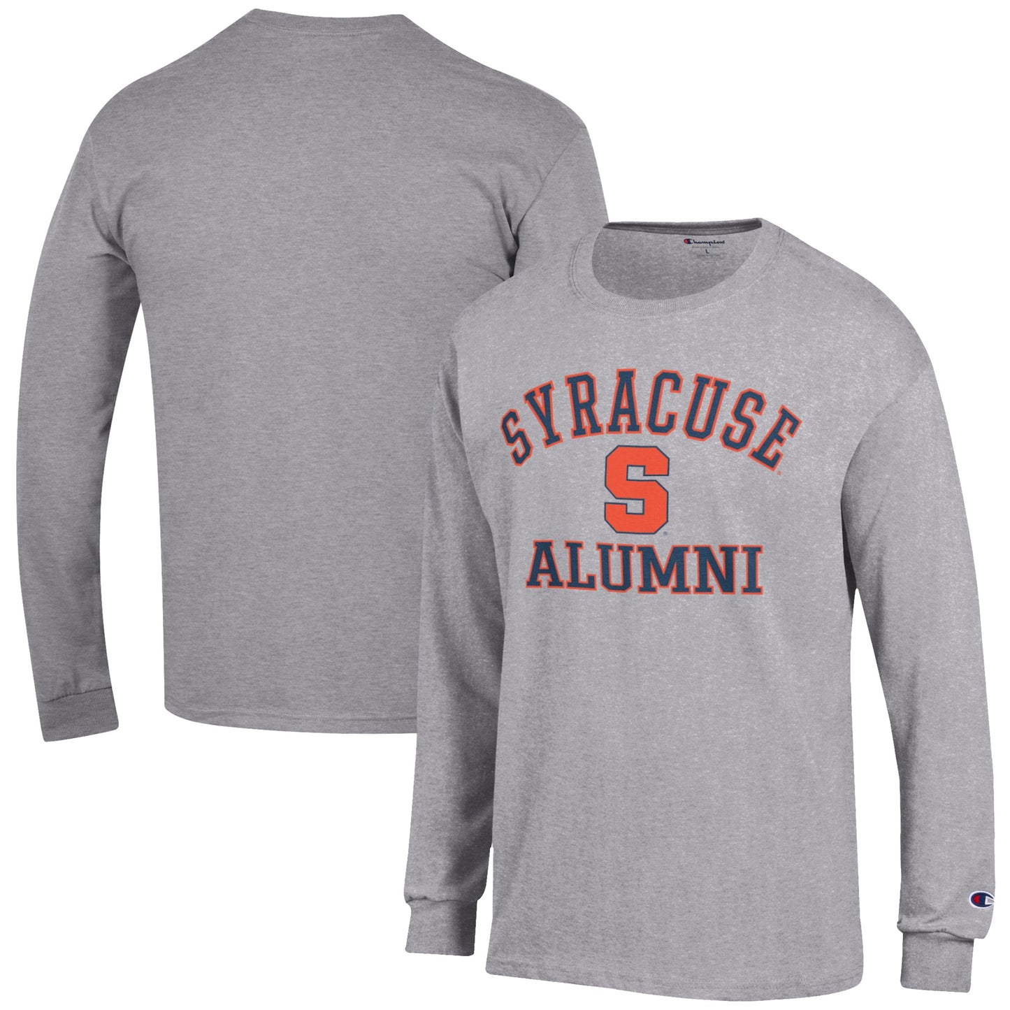 Men's Champion  Gray Syracuse Orange Alumni Logo Long Sleeve T-Shirt