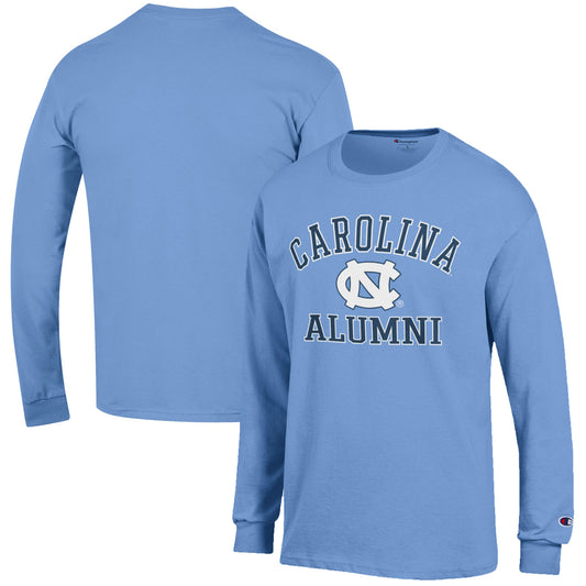 Men's Champion Carolina Blue North Carolina Tar Heels Alumni Logo Long Sleeve T-Shirt