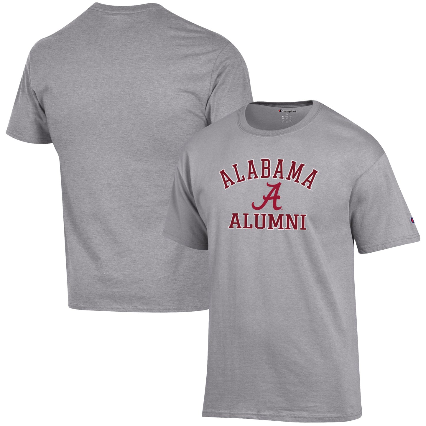 Men's Champion  Gray Alabama Crimson Tide Alumni Logo T-Shirt