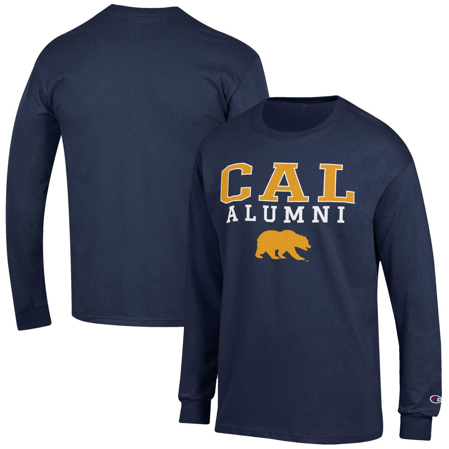 Men's Champion  Navy Cal Bears Alumni Logo Stack Long Sleeve T-Shirt