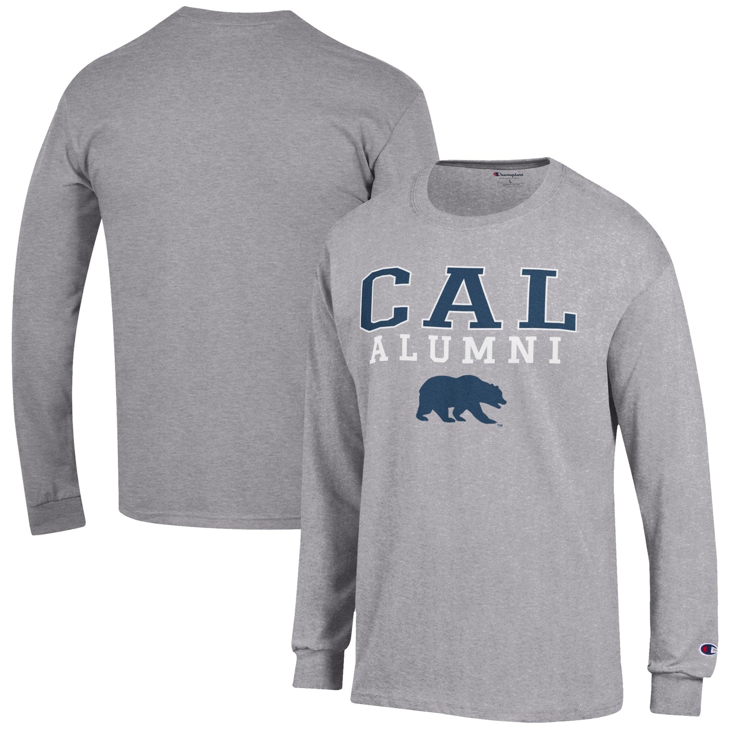 Men's Champion  Gray Cal Bears Alumni Logo Stack Long Sleeve T-Shirt