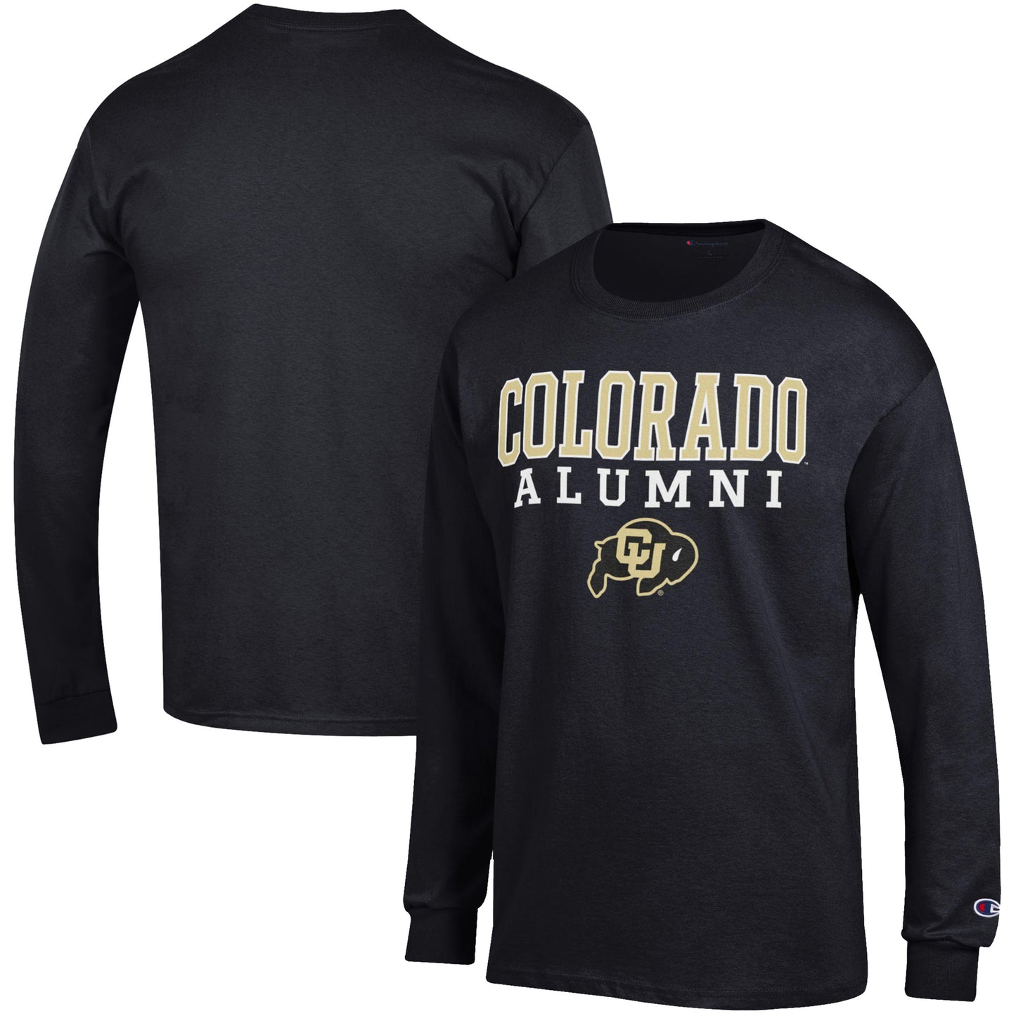 Men's Champion  Black Colorado Buffaloes Alumni Logo Stack Long Sleeve T-Shirt