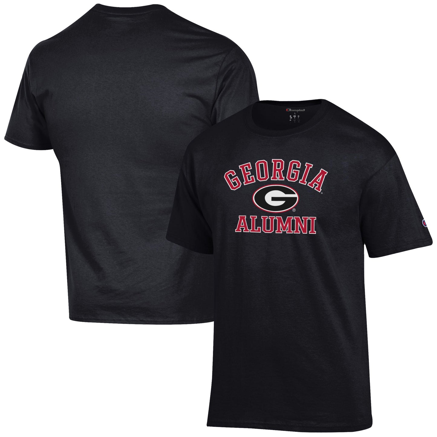 Men's Champion  Black Georgia Bulldogs Alumni Logo T-Shirt