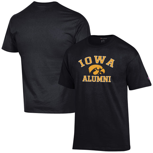 Men's Champion  Black Iowa Hawkeyes Alumni Logo T-Shirt