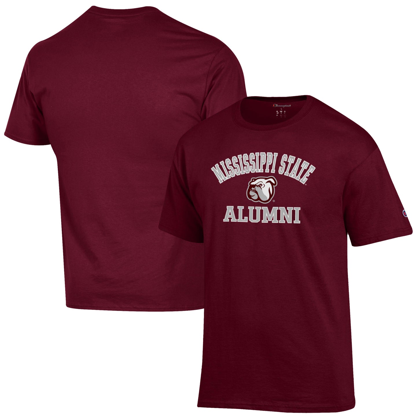 Men's Champion  Maroon Mississippi State Bulldogs Alumni Logo T-Shirt