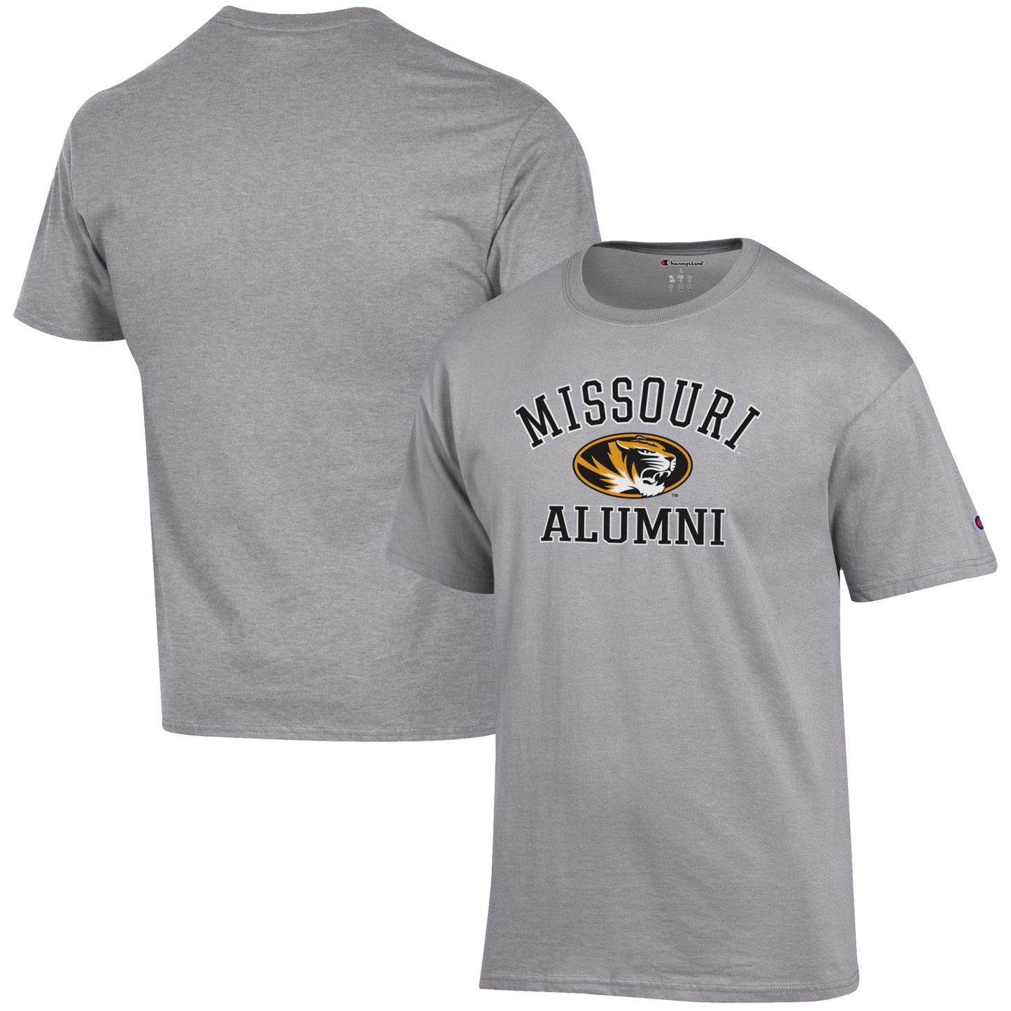 Men's Champion  Gray Missouri Tigers Alumni Logo T-Shirt