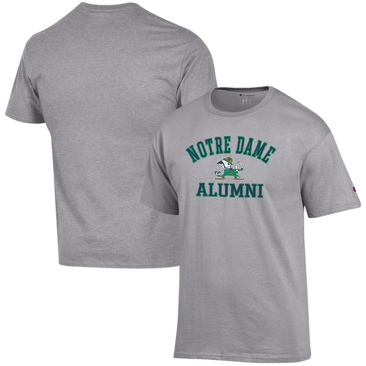 Men's Champion  Gray Notre Dame Fighting Irish Alumni Logo T-Shirt