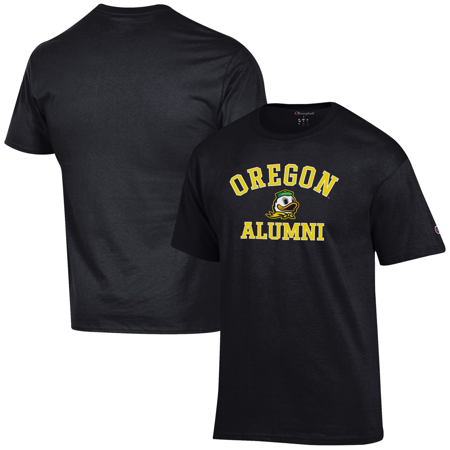 Men's Champion  Black Oregon Ducks Alumni Logo T-Shirt