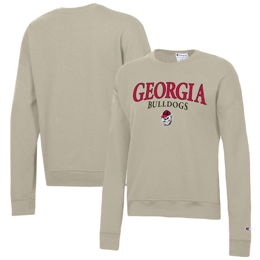 Women's Champion Tan Georgia Bulldogs Powerblend Pullover Sweatshirt