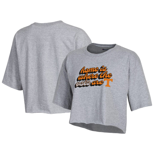 Women's Champion Gray Tennessee Volunteers Boyfriend Cropped T-Shirt