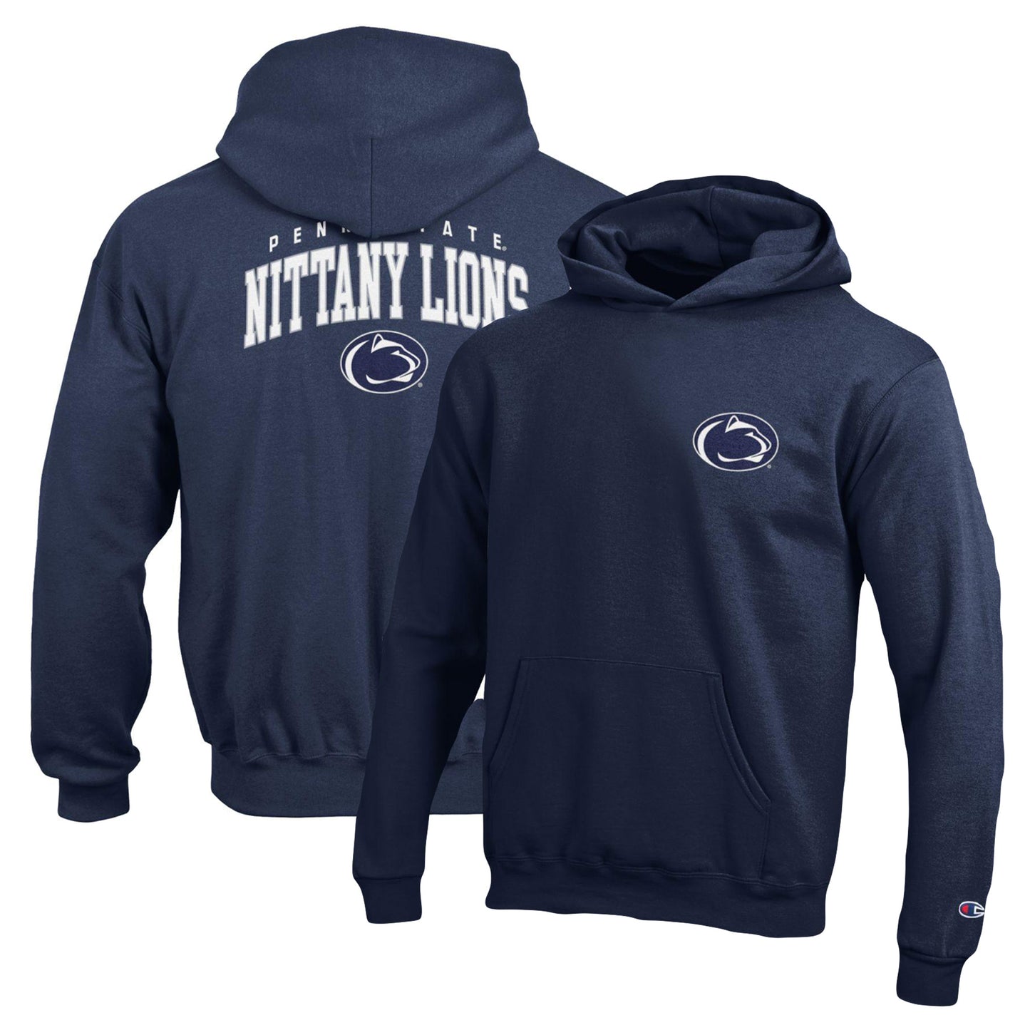 Youth Champion Navy Penn State Nittany Lions Powerblend Two-Hit Pullover Hoodie