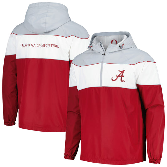 Men's G-III Sports by Carl Banks Crimson Alabama Crimson Tide Center Line Half-Zip Raglan Hoodie Jacket