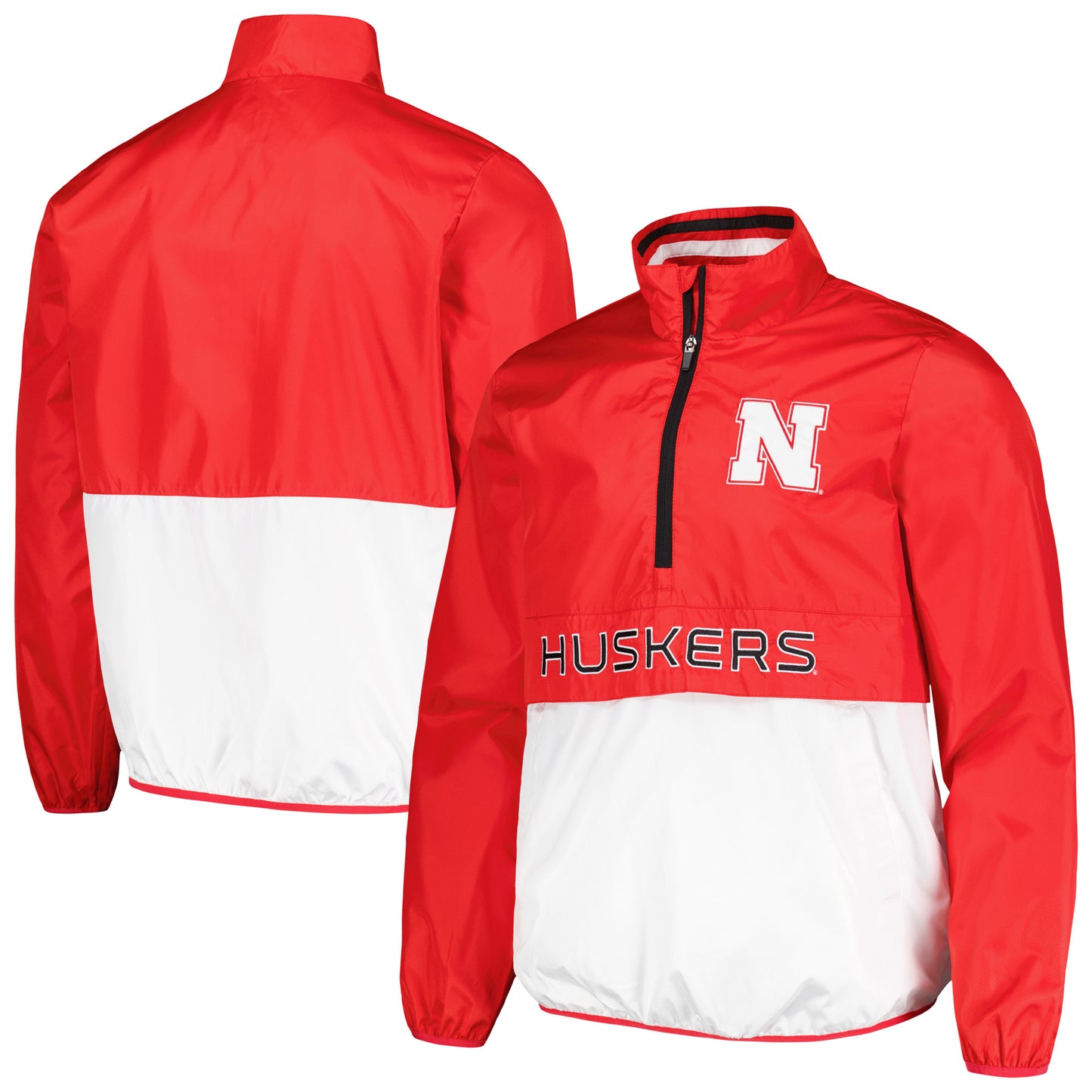 Men's G-III Sports by Carl Banks Scarlet Nebraska Huskers Cornerman Half-Zip Top