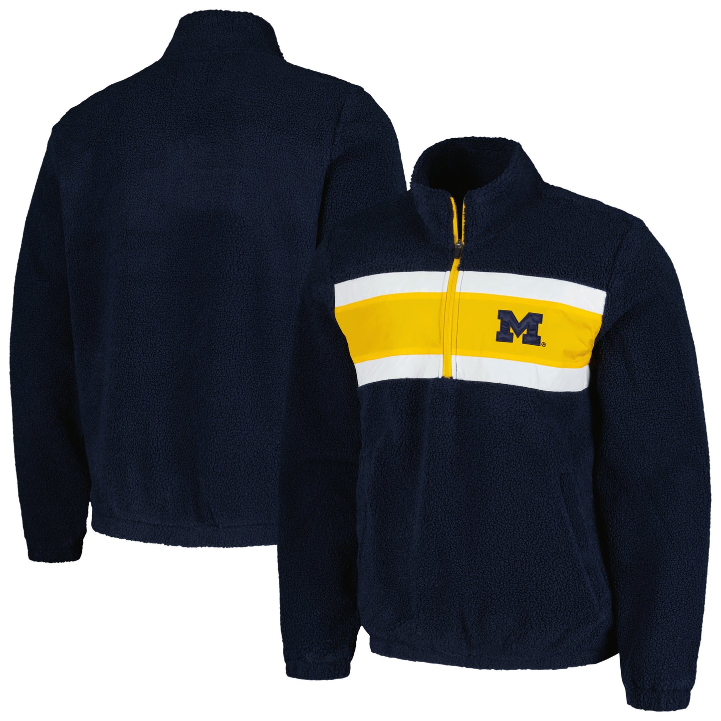 Men's G-III Sports by Carl Banks Navy Michigan Wolverines Pinch Runner Half-Zip Top