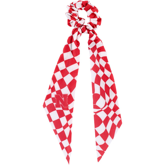 ZooZatz Nebraska Huskers Checkered Scrunchie Scarf