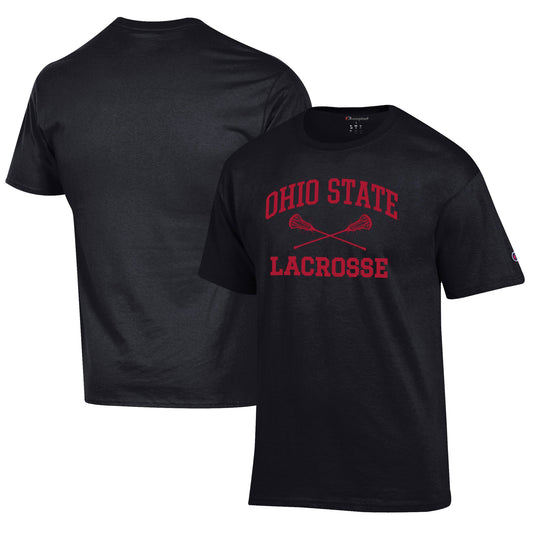 Men's Champion Black Ohio State Buckeyes Lacrosse Icon T-Shirt