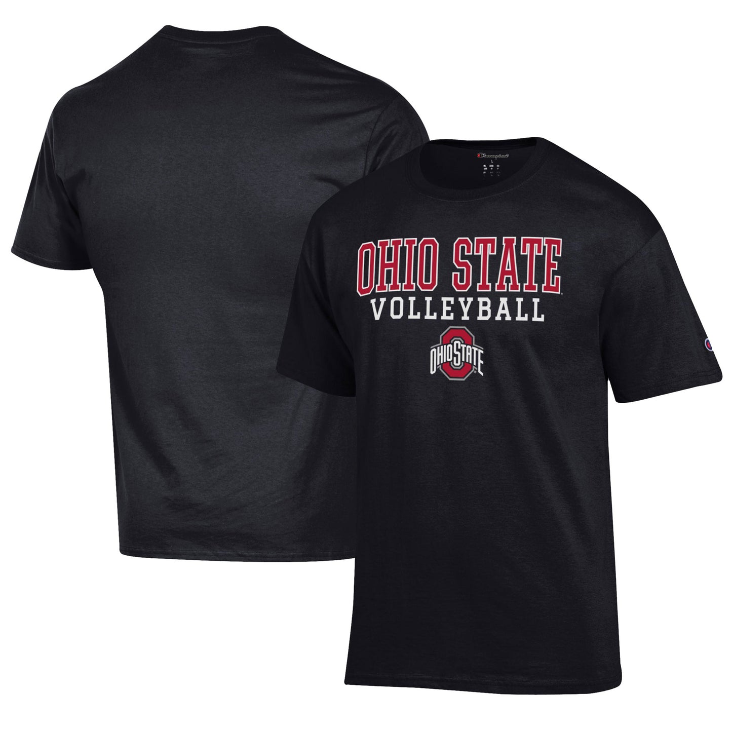 Men's Champion Black Ohio State Buckeyes Volleyball Stack T-Shirt