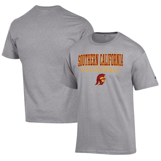 Men's Champion Gray USC Trojans Volleyball Stack T-Shirt