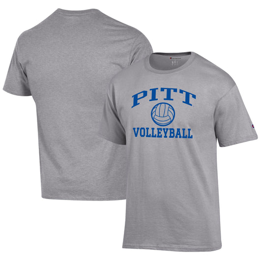 Men's Champion Gray Pitt Panthers Volleyball Icon T-Shirt