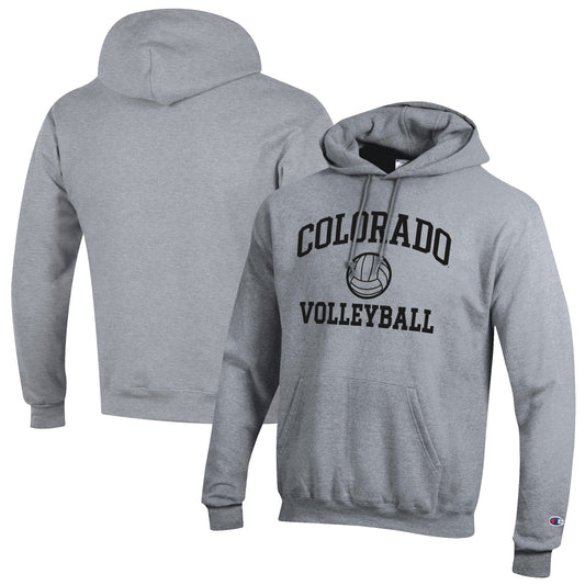 Men's Champion Gray Colorado Buffaloes Volleyball Icon Pullover Hoodie