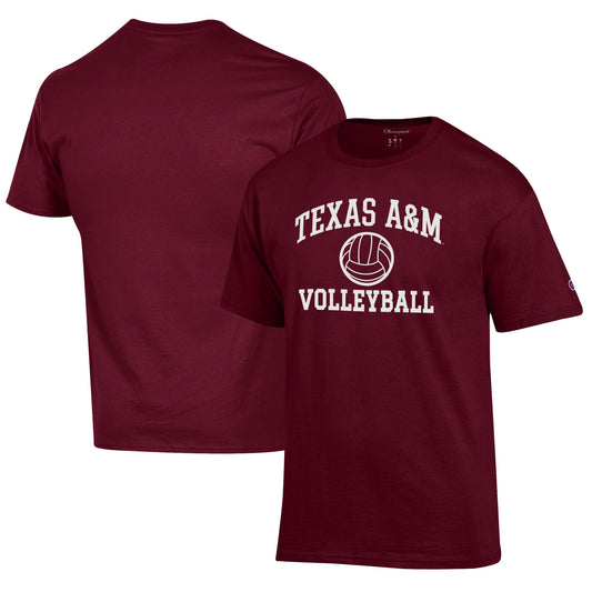 Men's Champion Maroon Texas A&M Aggies Volleyball Icon T-Shirt