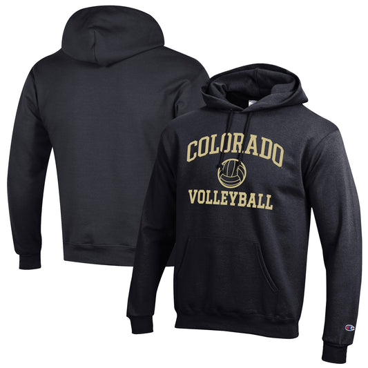 Men's Champion Black Colorado Buffaloes Volleyball Icon Pullover Hoodie