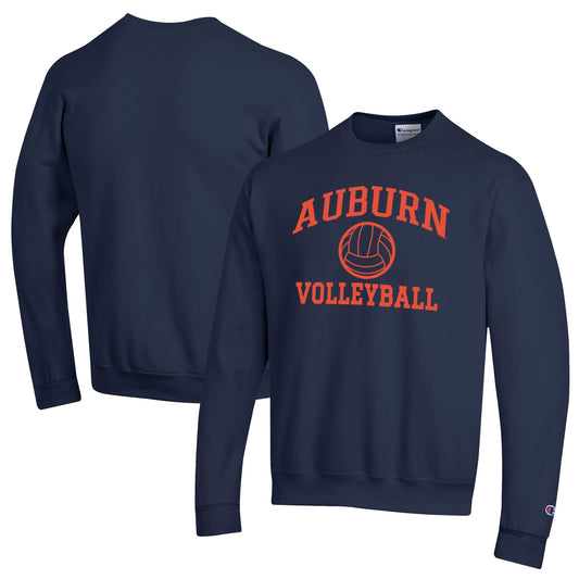 Men's Champion Navy Auburn Tigers Volleyball Icon Pullover Sweatshirt