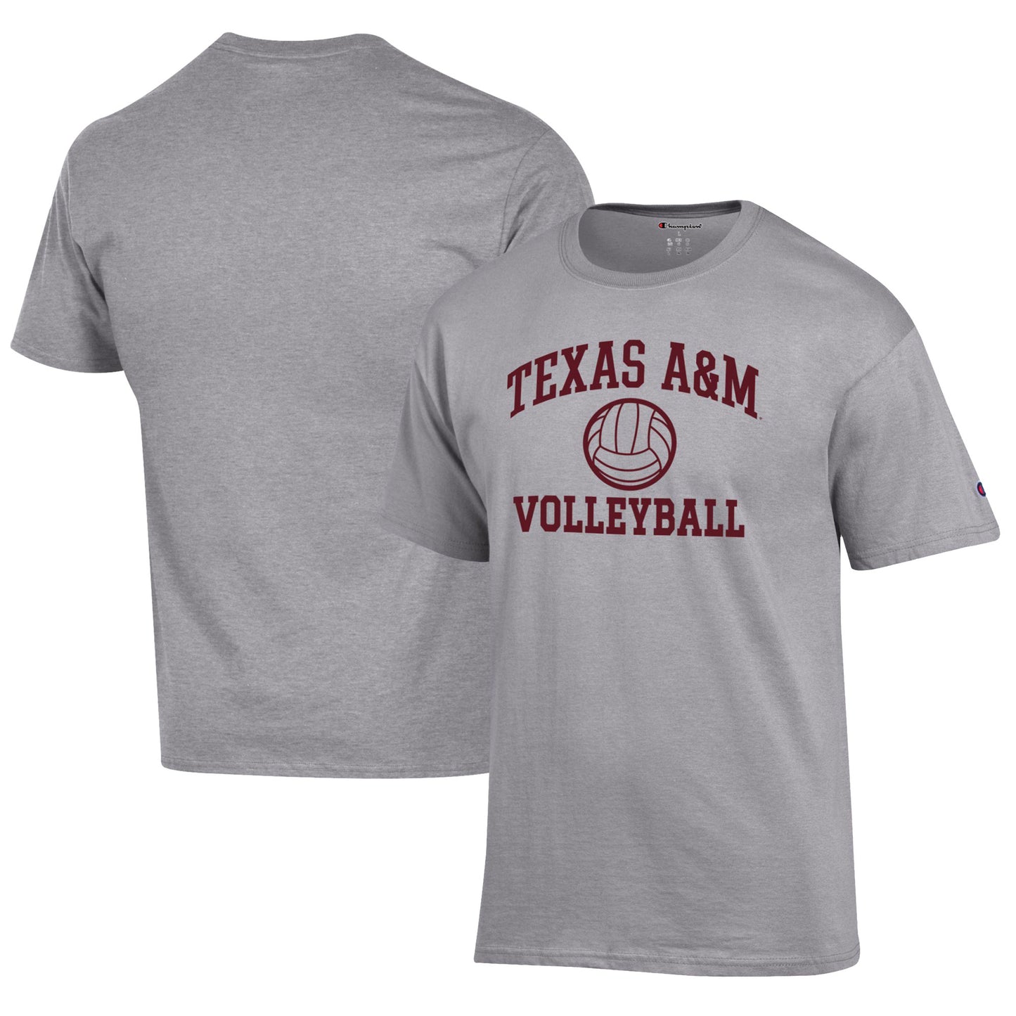 Men's Champion Gray Texas A&M Aggies Volleyball Icon T-Shirt