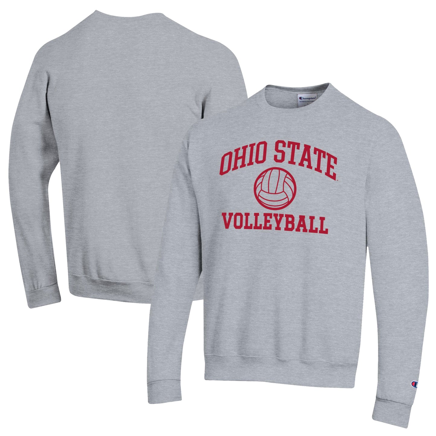 Men's Champion Gray Ohio State Buckeyes Volleyball Icon Pullover Sweatshirt