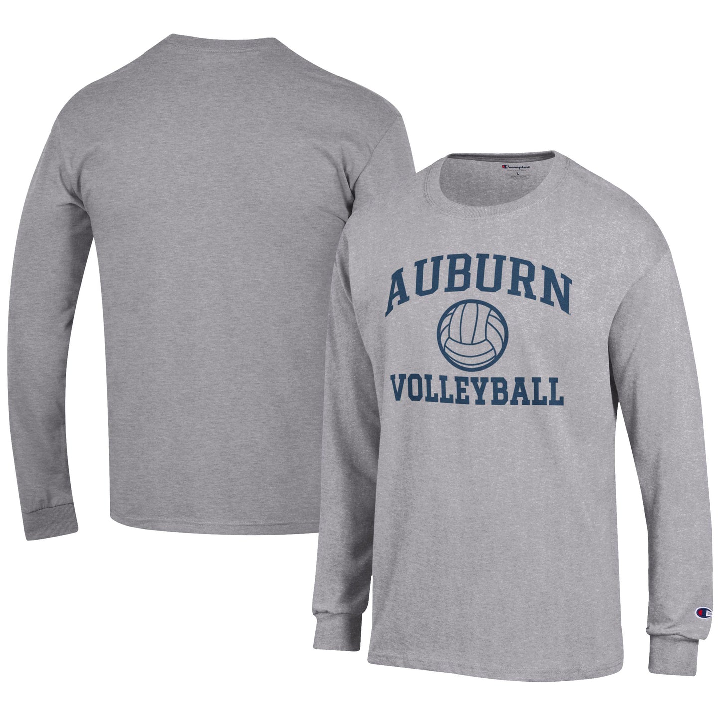 Men's Champion Gray Auburn Tigers Volleyball Icon Long Sleeve T-Shirt