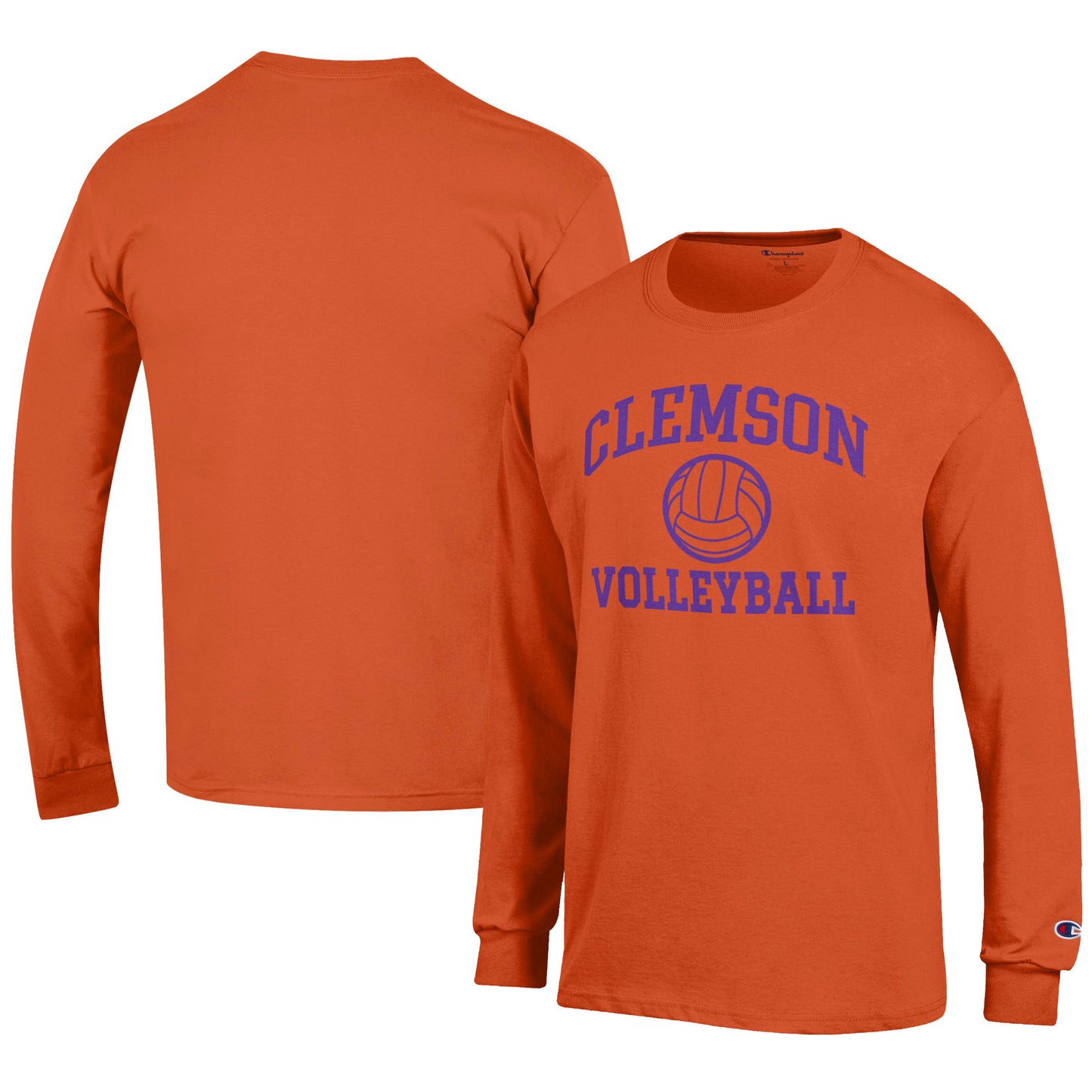 Men's Champion Orange Clemson Tigers Volleyball Icon Long Sleeve T-Shirt