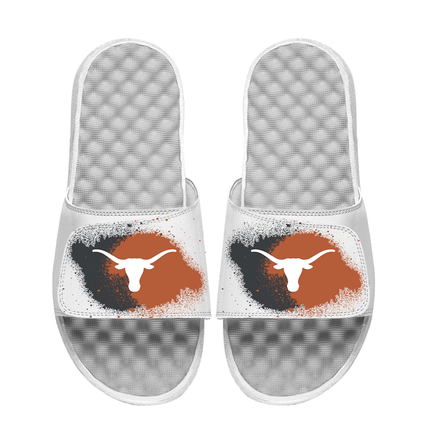 Youth ISlide  White Texas Longhorns Spray Paint Slide Sandals